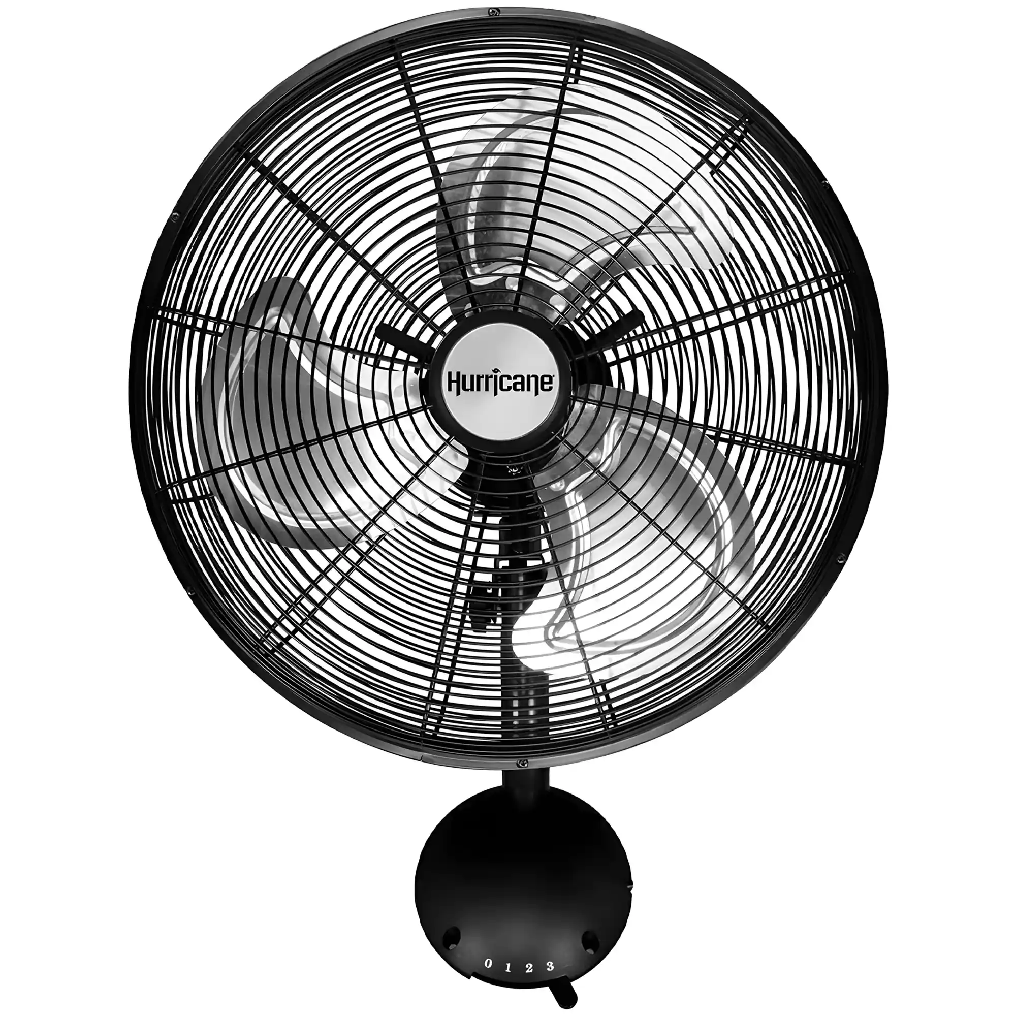 Hurricane - 16 Inch Pro High Velocity Oscillating Metal Wall Mount Fan - Black