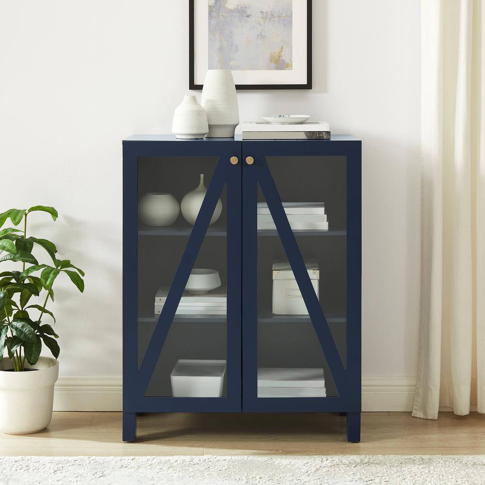 Alt View 10. Crosley Furniture - Cassai Stackable Kitchen Storage Pantry - Navy.
