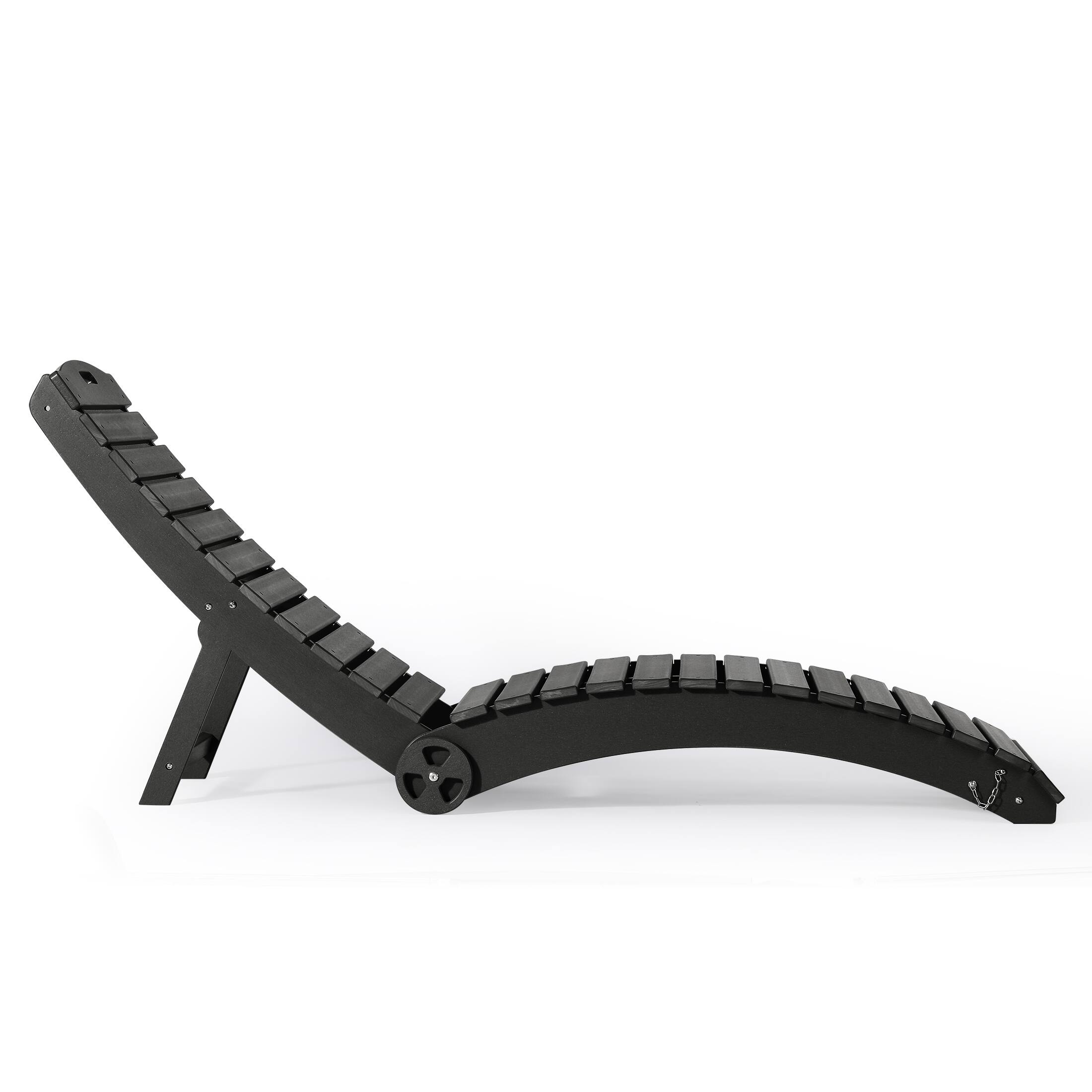 Left. WestinTrends - WestinTrends Ventura Outdoor HDPE In-Pool Patio Chaise Lounge Chair With Wheels - Black.
