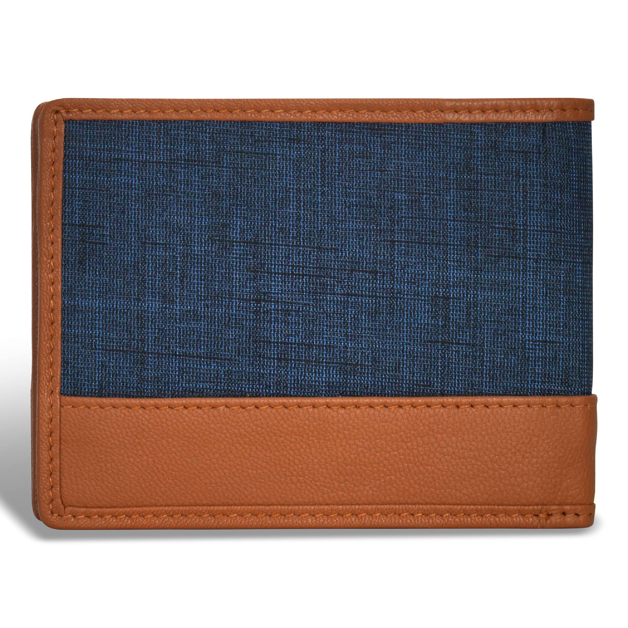 Back. Champs - Denim Collection Leather Top Wing Wallet - TanBlue.