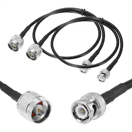 Unique Bargains - 2pcs RG58 N-to-BNC, 50 Ohm LL BNC M/N M Coax Jumper for Spectrum Analyzer, Antenna, Ham Radio, Oscilloscope & RF - Black