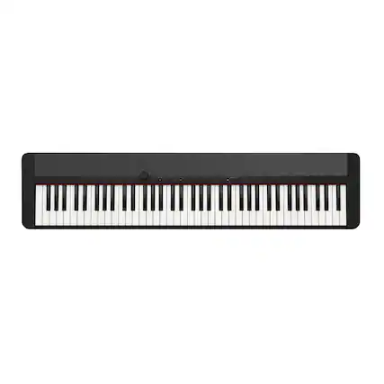 Front. Casio - Casio Casiotone CTS176 76-Key Portable Keyboard with Power Supply in Black - Black.