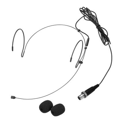 Front. Unique Bargains - Ear Hook Headset Microphone Double Over Ear Omnidirectional Wired Condenser with Mini XLR 4 Pin Screw Plug 3.9ft Cable - Black.