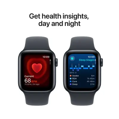 Apple Watch SE (GPS) 40mm Aluminum Case with Midnight Sport Band M/L Midnight MXE93LL/A - Best Buy