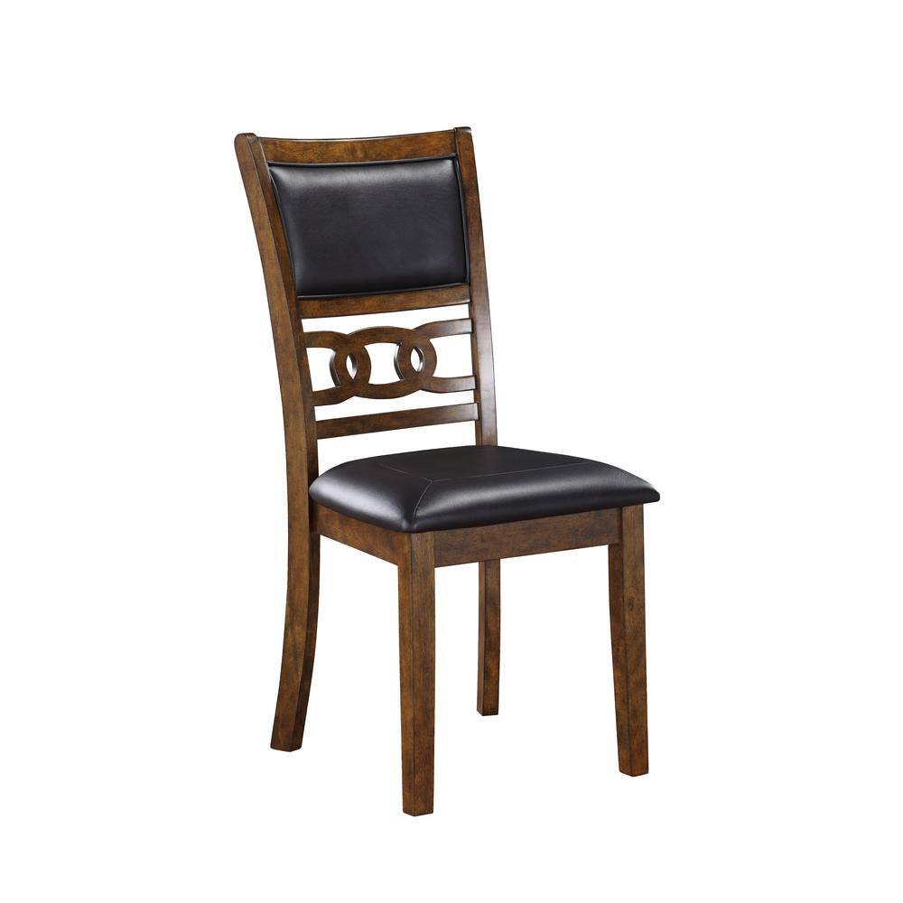 Alt View 1. New Classic Furniture - Furniture Gia Faux Leather Dining Chairs in Brown (Set of 2) - Brown.