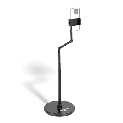 Front. Neewer - Entry Level Phone Floor Stand with Weighted Base, Adjustable, X9 - Black.