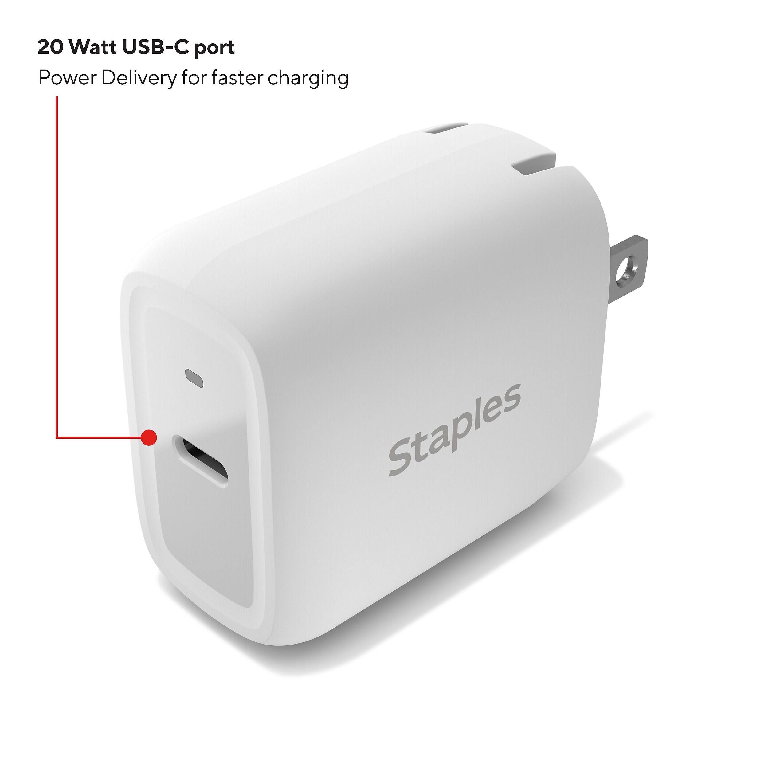 20 Watt USB-C port  
Power Delivery for faster charging