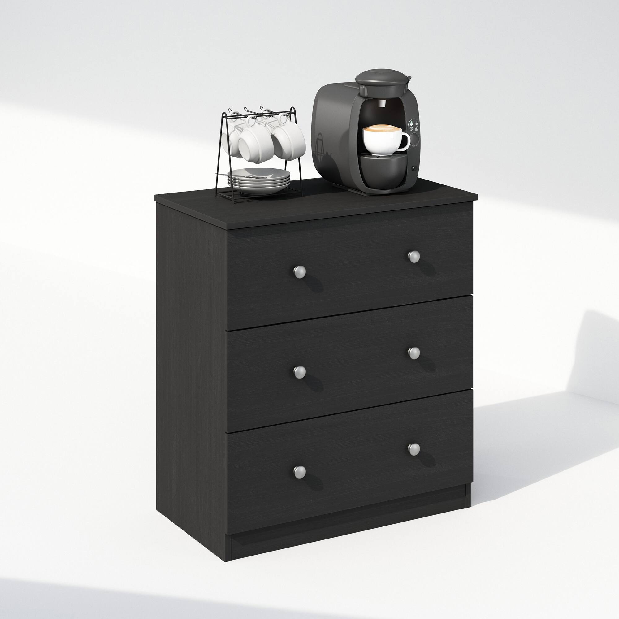 Alt View 3. Furinno - Hermite 3-Drawer Kitchen & Dining Sideboard Buffet Storage - Americano.