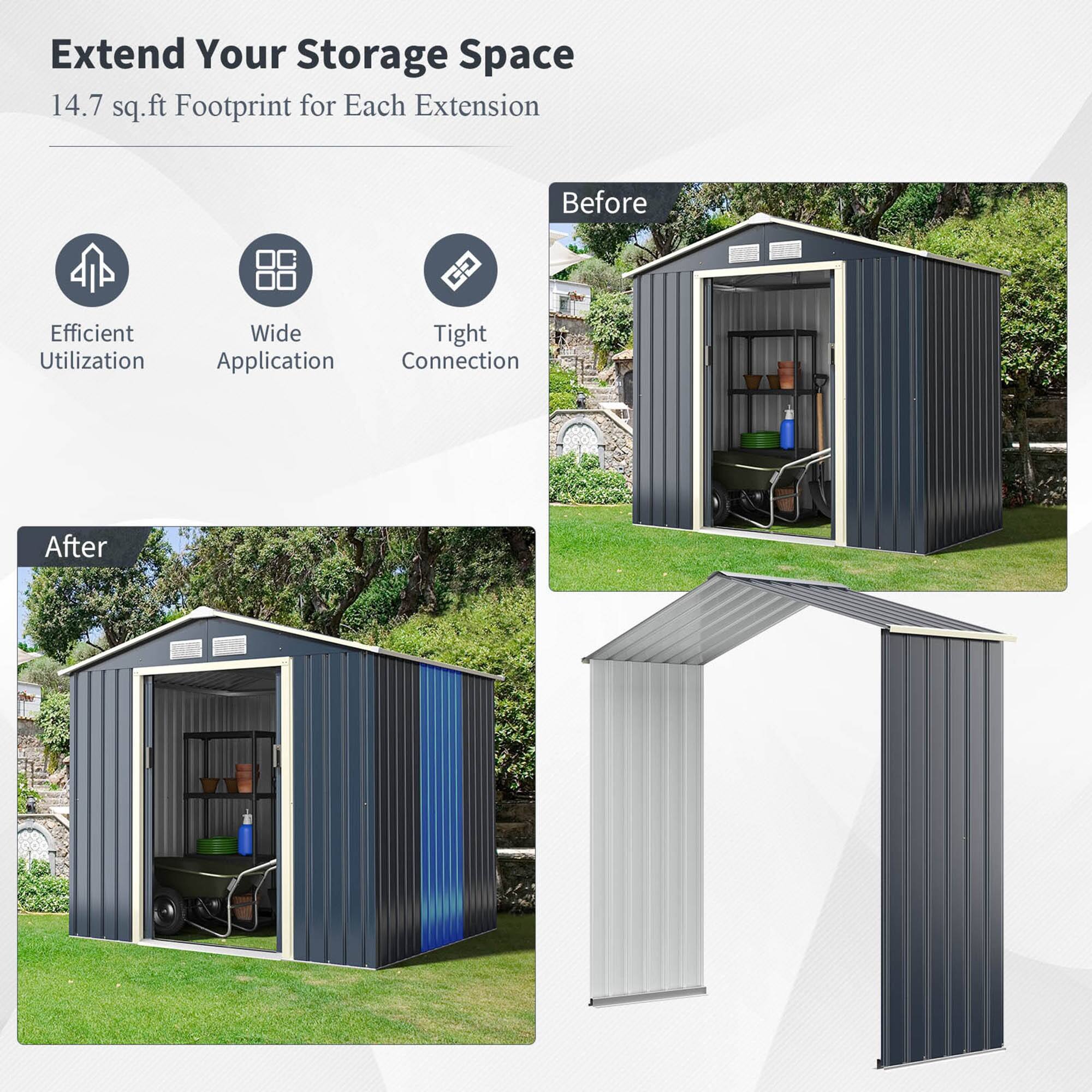 Extend Your Storage Space  
14.7 sq.ft Footprint for Each Extension  

Efficient Utilization  
Wide Application  
Tight Connection  

Before  
After