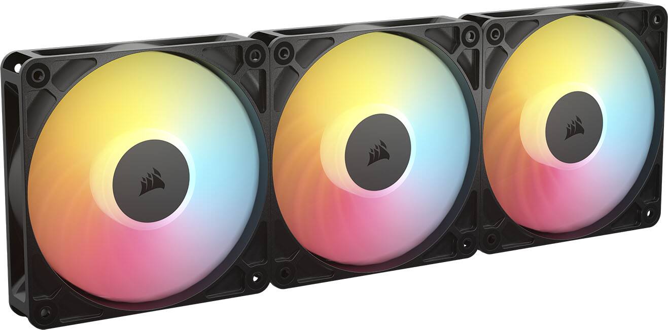 Alt View 4. CORSAIR - RS120-R ARGB 120mm PWM Fans (3-pack) - Black.