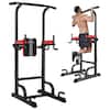 Front. Pooboo - Pull Up Bar for Fitness Home Gym Workout,Multi Function Adjustable Exercise Equipment - Black.