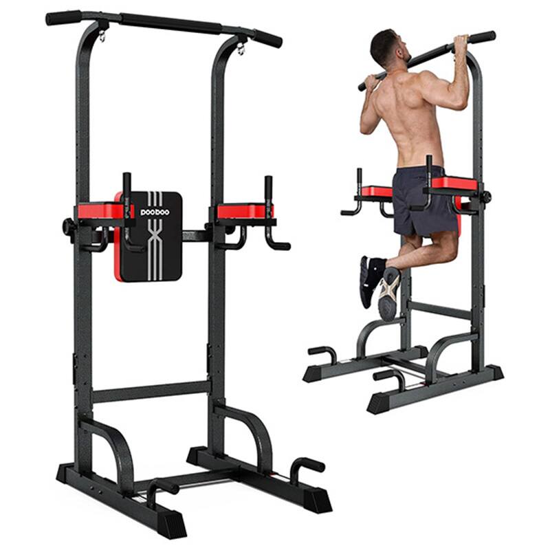 Pooboo - Pull Up Bar for Fitness Home Gym Workout,Multi Function Adjustable Exercise Equipment - Black