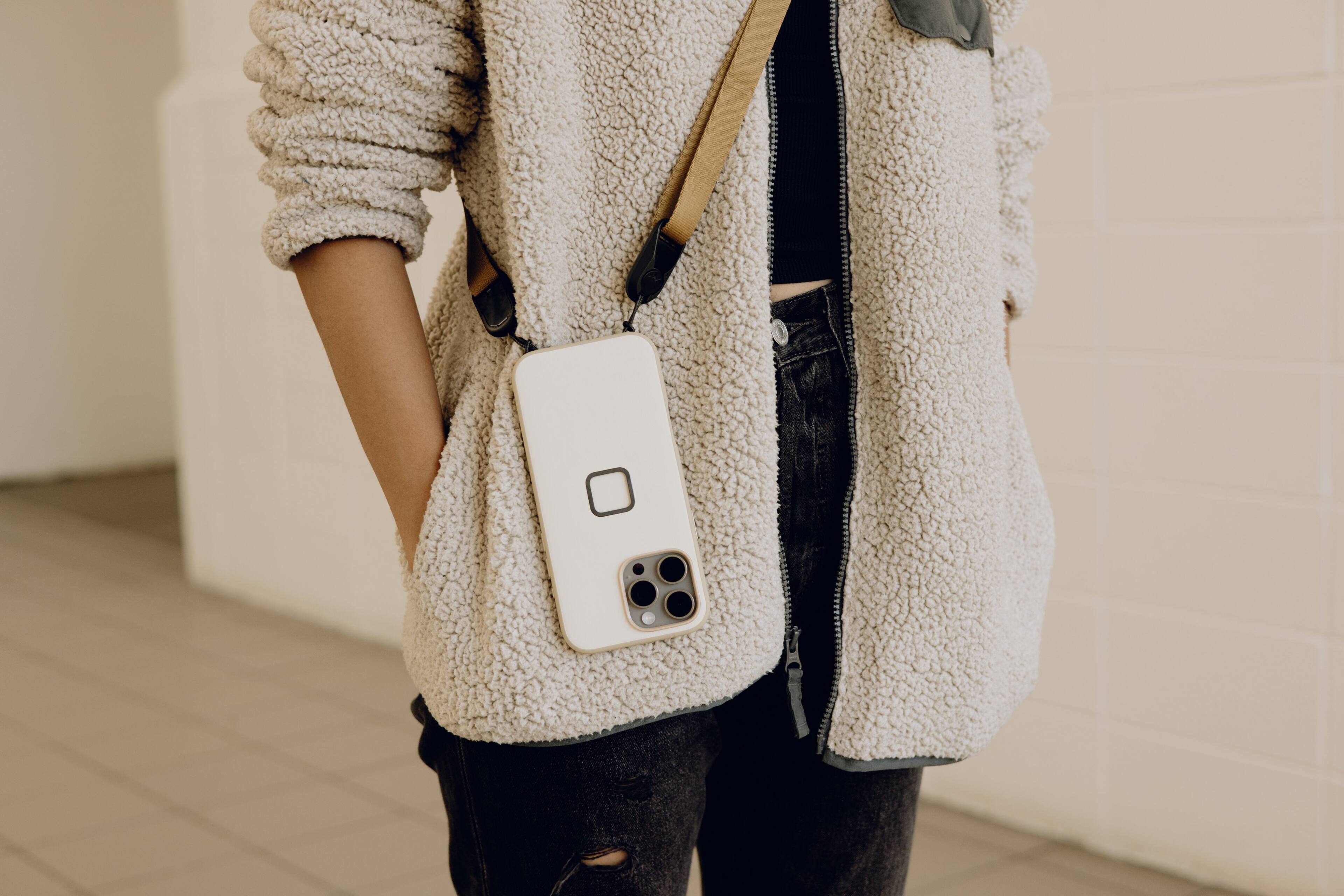 Alt View 4. Peak Design - Everyday Fabric Case for iPhone 16 Pro - Bone.