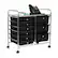 Front. Mind Reader - Rolling Cart with Drawers, Utility Cart, Craft Storage, Kitchen, Metal, 24.25"L x 15.25"W x26.25"H - Black.