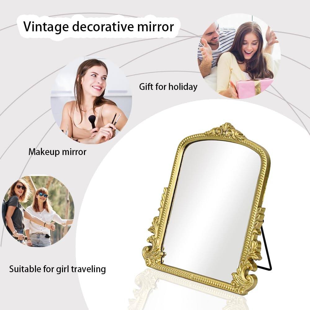 Vintage decorative mirror  
Gift for holiday  
Makeup mirror  
Suitable for girl traveling