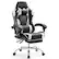 Front. Aukfa - Video Game Desk Chair - Ergonomic Computer with Footrest and Lumbar Support, PU Leather Recliner with Headrest - White.