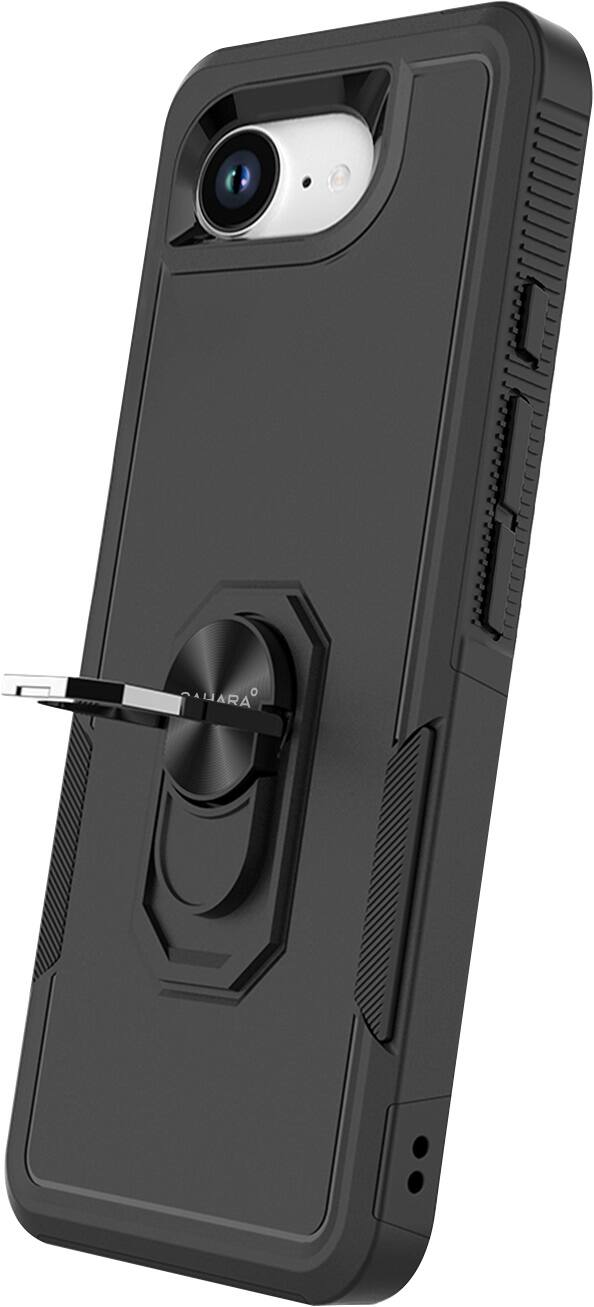 Left. SaharaCase - Raider Series Heavy Duty Kickstand Case for Apple iPhone 16e - Scorpion Black.