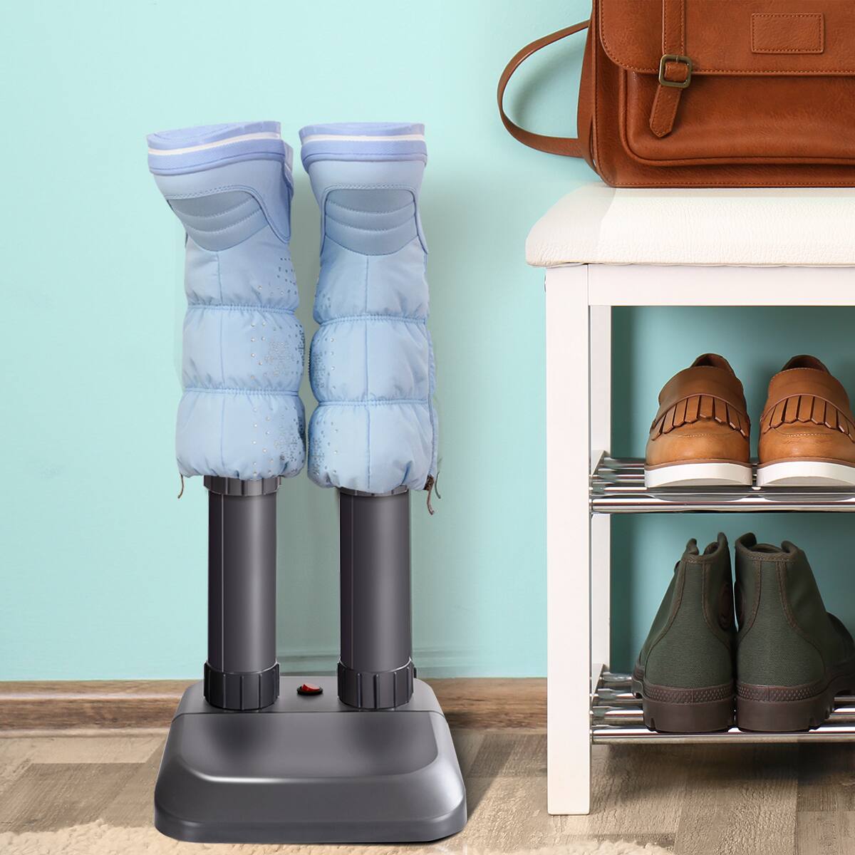 Alt View 11. Costway - Electric Shoe Dryer Mighty Boot Warmer Glove Dryer - Mixed Black & Grey.