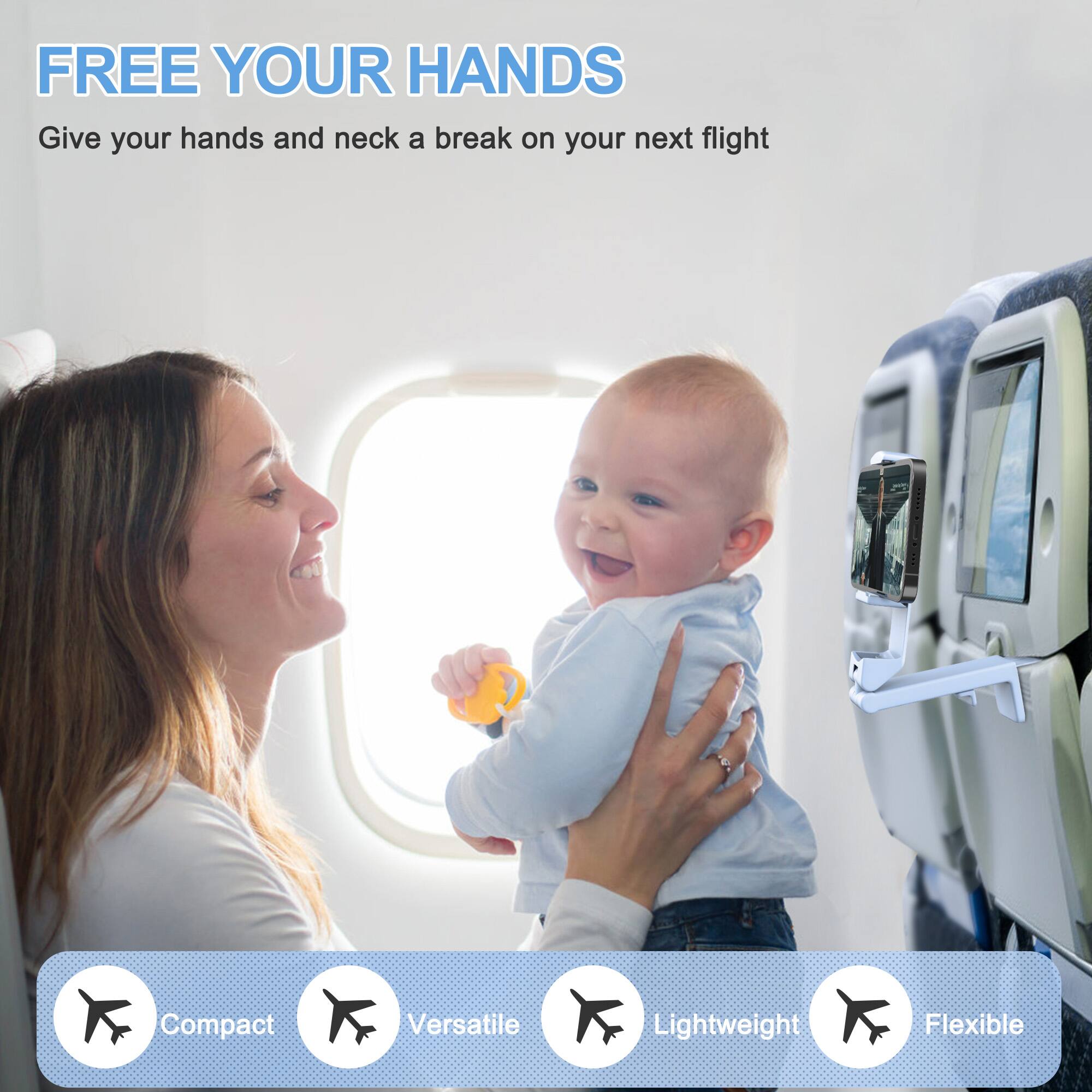 FREE YOUR HANDS  
Give your hands and neck a break on your next flight  

Compact  
Versatile  
Lightweight  
Flexible