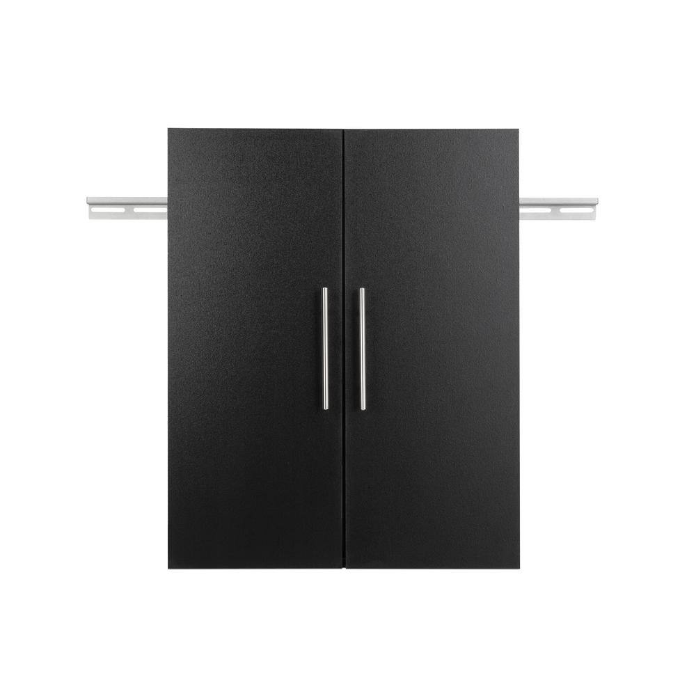 Left. Prepac - HangUps 24" Upper Storage Cabinet, Black - Black.
