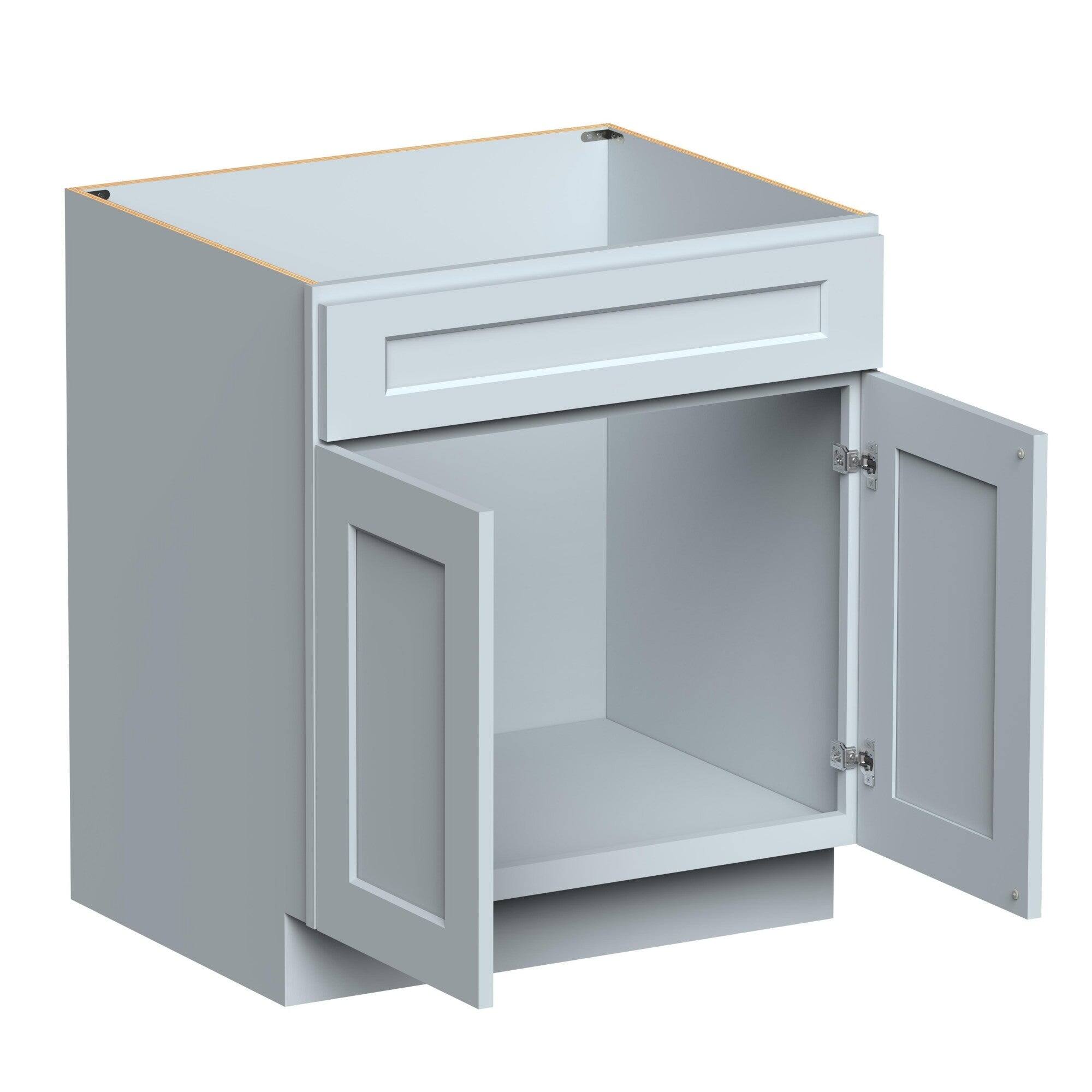 Alt View 2. Boyel Living - 30in.W x24in.D x34.5in.H DOVE GREY SINK BASE Fully assembled Cabinet With Two HDF Doors - Gray.