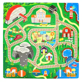 TriAction Toys - Sunta Play Mat DIY Train Track and Train | 9 Piece Set - Multicolored