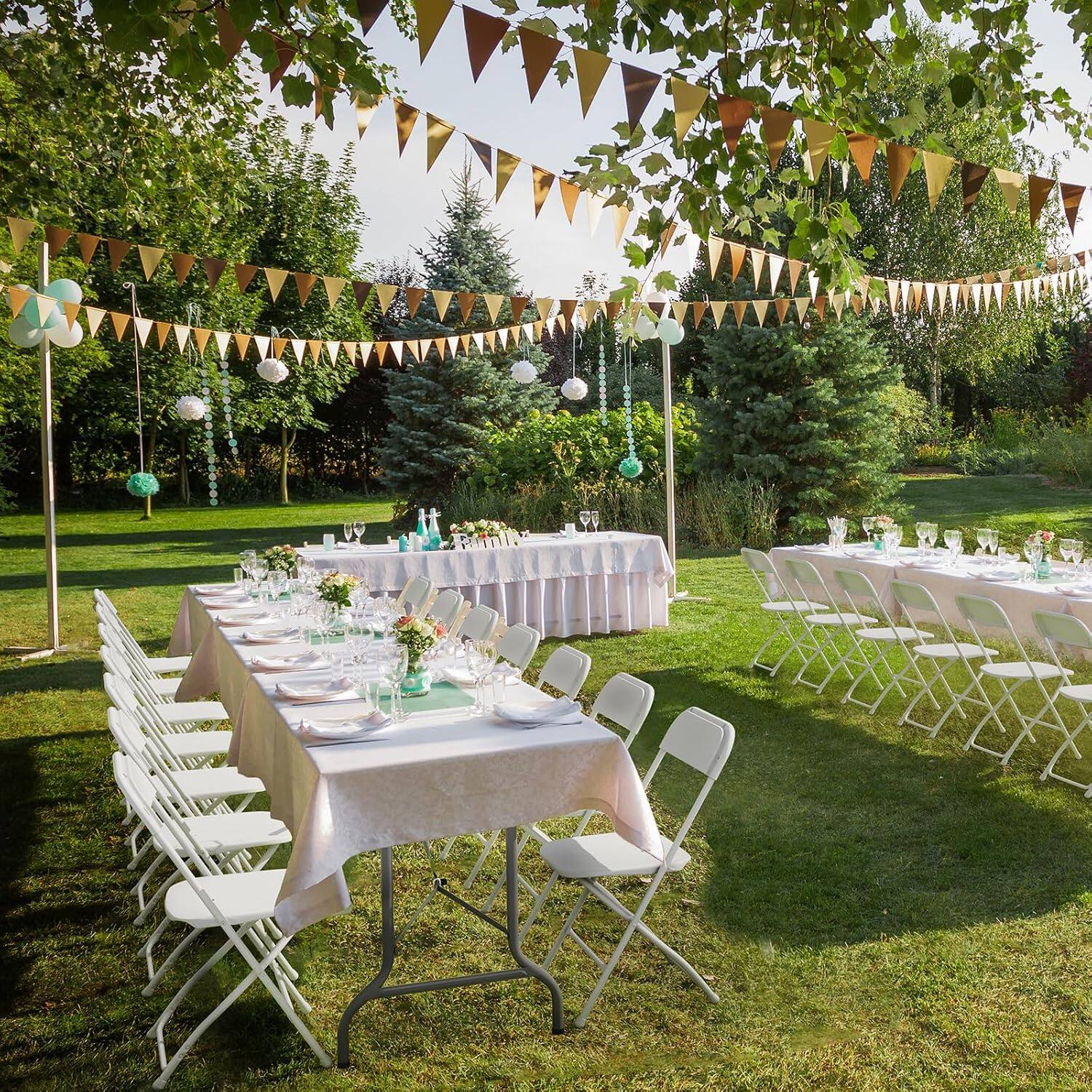 Alt View 6. Winado - Portable Plastic Folding Chair, 6PCS Commercial Seat with Steel Frame for Indoor Outdoor Wedding Party Picnic Dining - White.