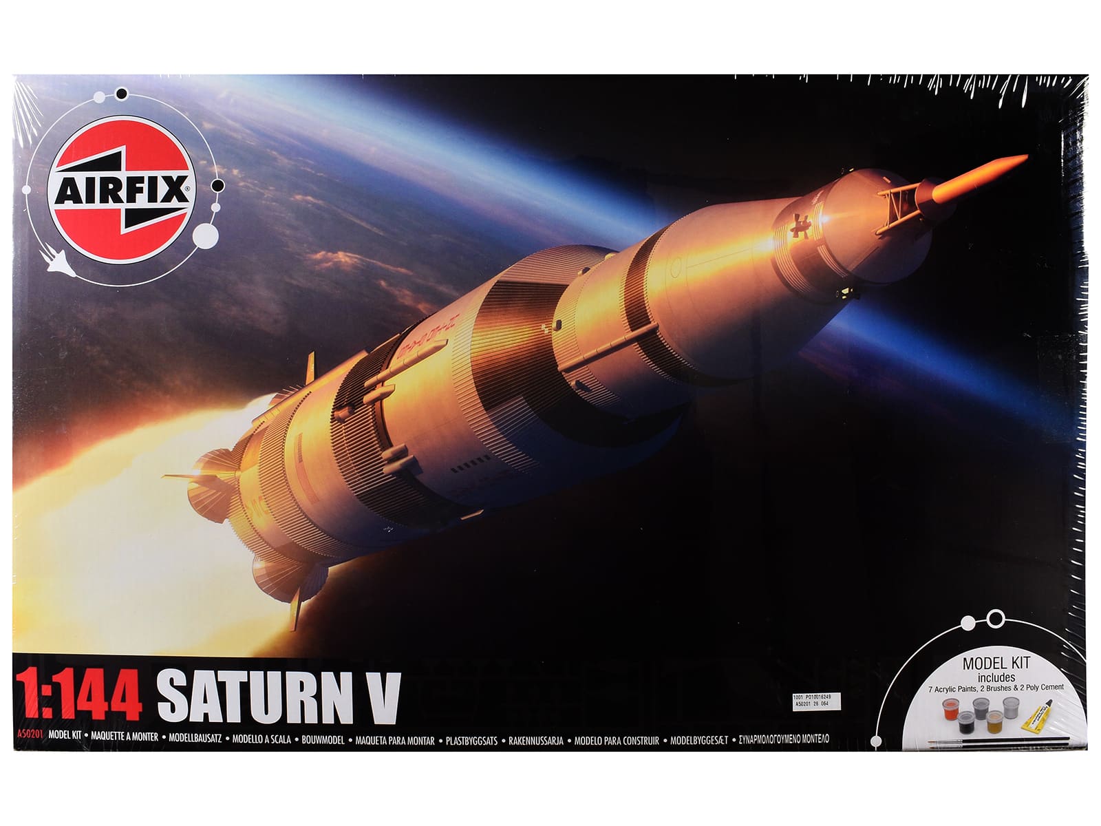 Level 3 Model Kit NASA Saturn V Rocket Gift Set 1/144 Plastic Model Kit by Airfix - Multicolor