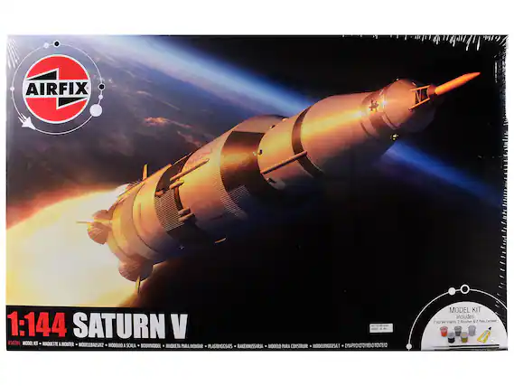 AIRFIX M 1:144 SATURN V - A50201 MODEL KIT includes 1 Acrylic Paints, 2 Brushes & 1 Poly Cement