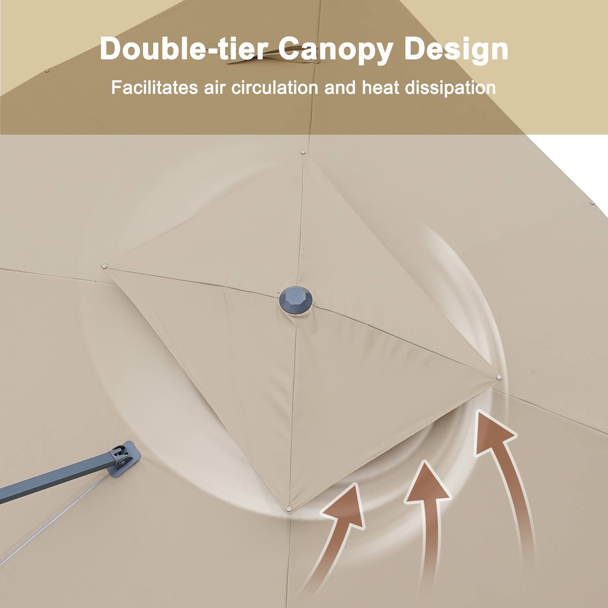 Double-tier Canopy Design  
Facilitates air circulation and heat dissipation