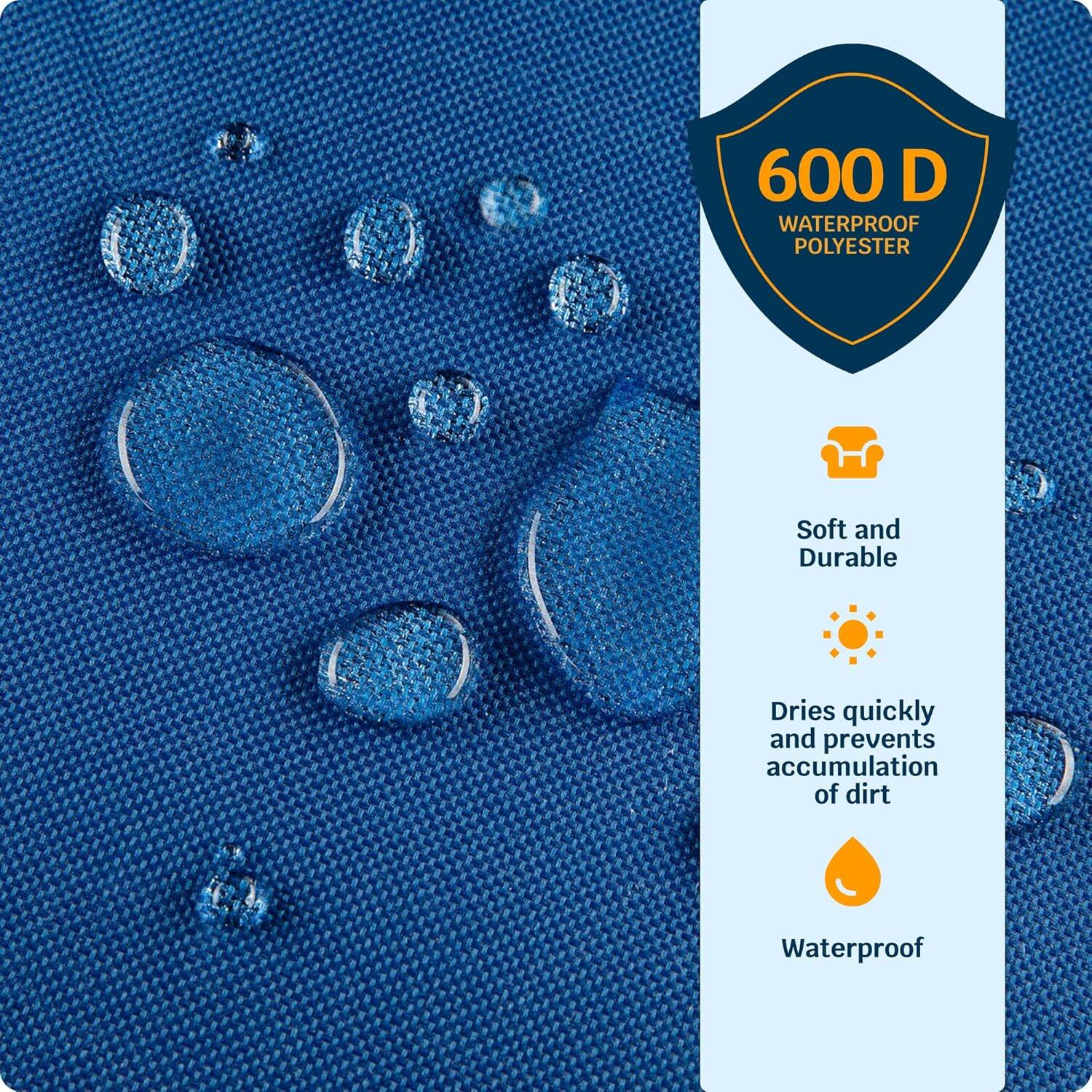 600 D WATERPROOF POLYESTER

- Soft and Durable
- Dries quickly and prevents accumulation of dirt
- Waterproof