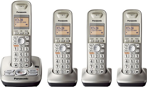  Panasonic - DECT 6.0 Plus Expandable Cordless Phone System with Digital Answering System - Champagne Gold