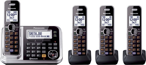  Panasonic - Link2Cell DECT 6.0 Plus Expandable Cordless Phone System with Digital Answering System