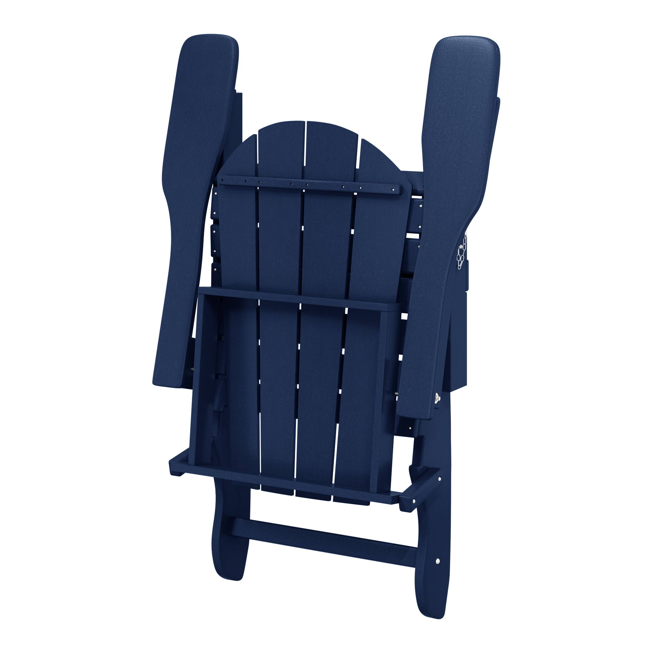 Alt View 4. WestinTrends - WestinTrends Malibu Outdoor HDPE Folding Poly Adirondack Chairs (Set of 4) - Navy Blue.