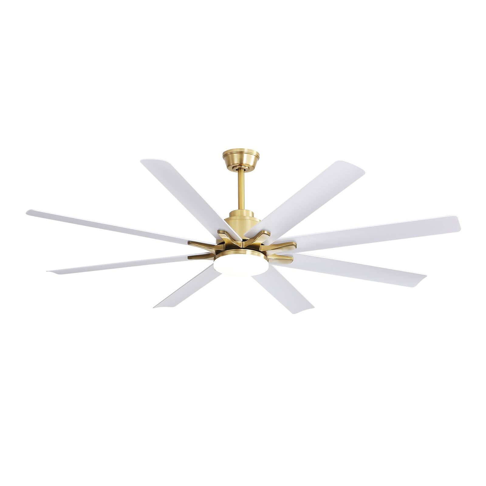Angle. GOODSILO - 66 Inch Large Ceiling Fan with Dimmable LED Light & Remote, Reversible DC Motor - Gold.