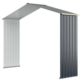Gymax - Outdoor Storage Shed Extension Kit for 9.1 ft Shed Width Grey - Gray