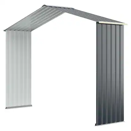 Front. Gymax - Gymax Outdoor Storage Shed Extension Kit for 9.1 ft Shed Width Grey - Grey.