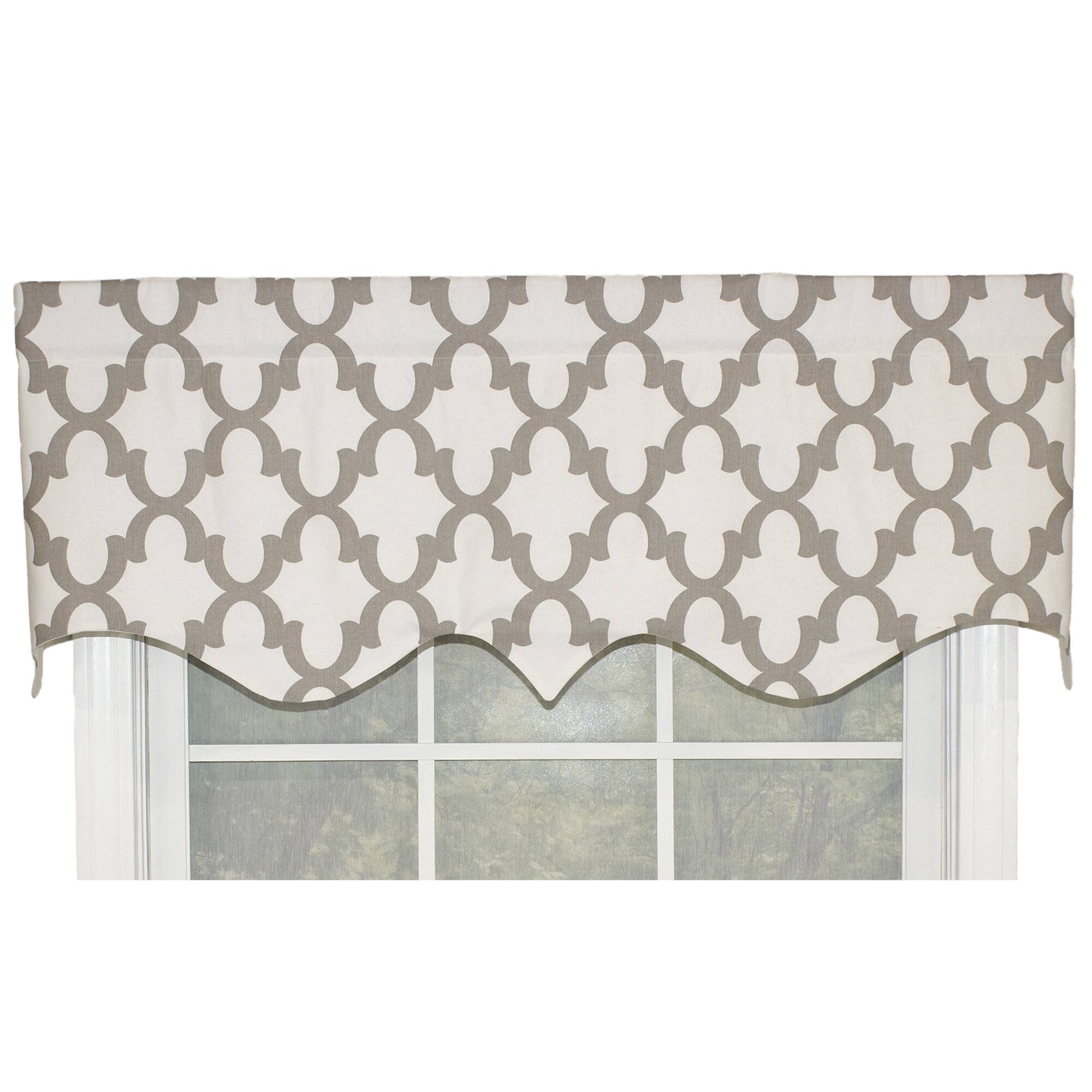Angle. RLF Home - RLF Home Ogee Style All Season Regal 3" Rod Pocket Valance 50" x 17" Taupe - Taupe.