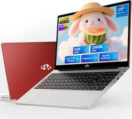 NIMO - 15.6" FHD IPS Student Laptop 8GB RAM 256GB SSD, 4 Cores 13th Gen Intel N150 3.6GHz Fingerprint Wi-Fi 6 - Red