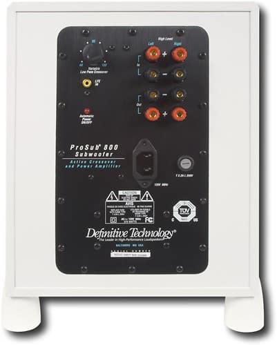 Back Standard. Definitive Technology - ProSub 800 8" 300-Watt Powered Subwoofer - Matte White.