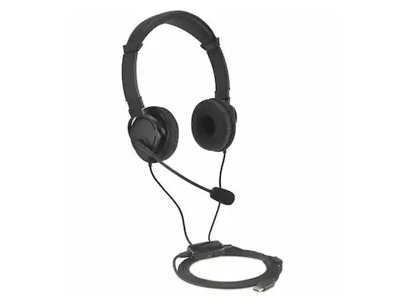 Front. Kensington - Kensington Classic EQ USB-C Headset with Mic, Volume Control, 6 ft Braid Cord, Padded Headband for Kids & Adults - Red.