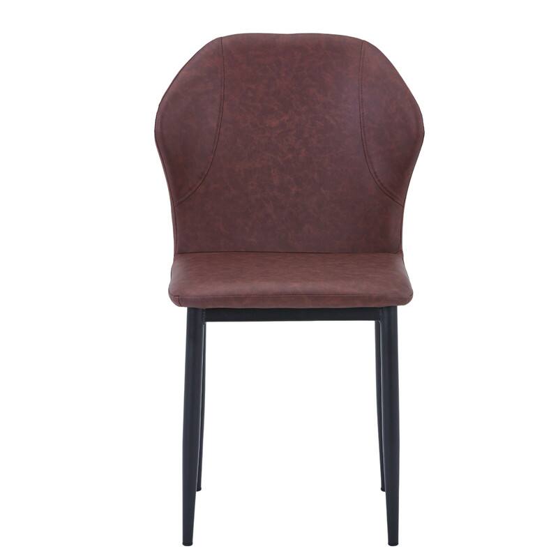 Alt View 4. LeisureMod - Mosaic Modern Fabric Upholstered Side Dining Chair with Accent Diamond Stitched Backrest and Metal Legs - Plum Purple.