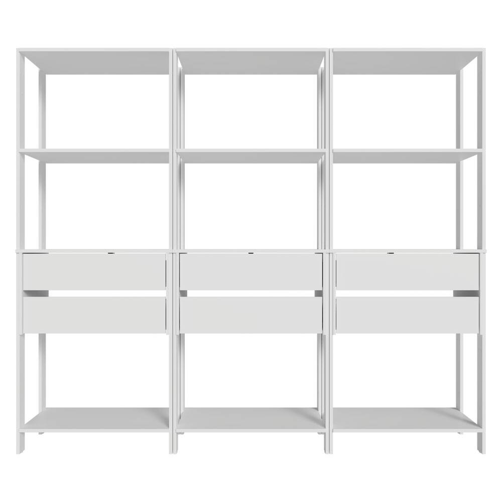 Alt View 4. Madesa - Madesa Kitchen Pantry Storage Rack with 6 Drawers and Open Shelves 82"L Multiuse Modular Cabinet - White - White.