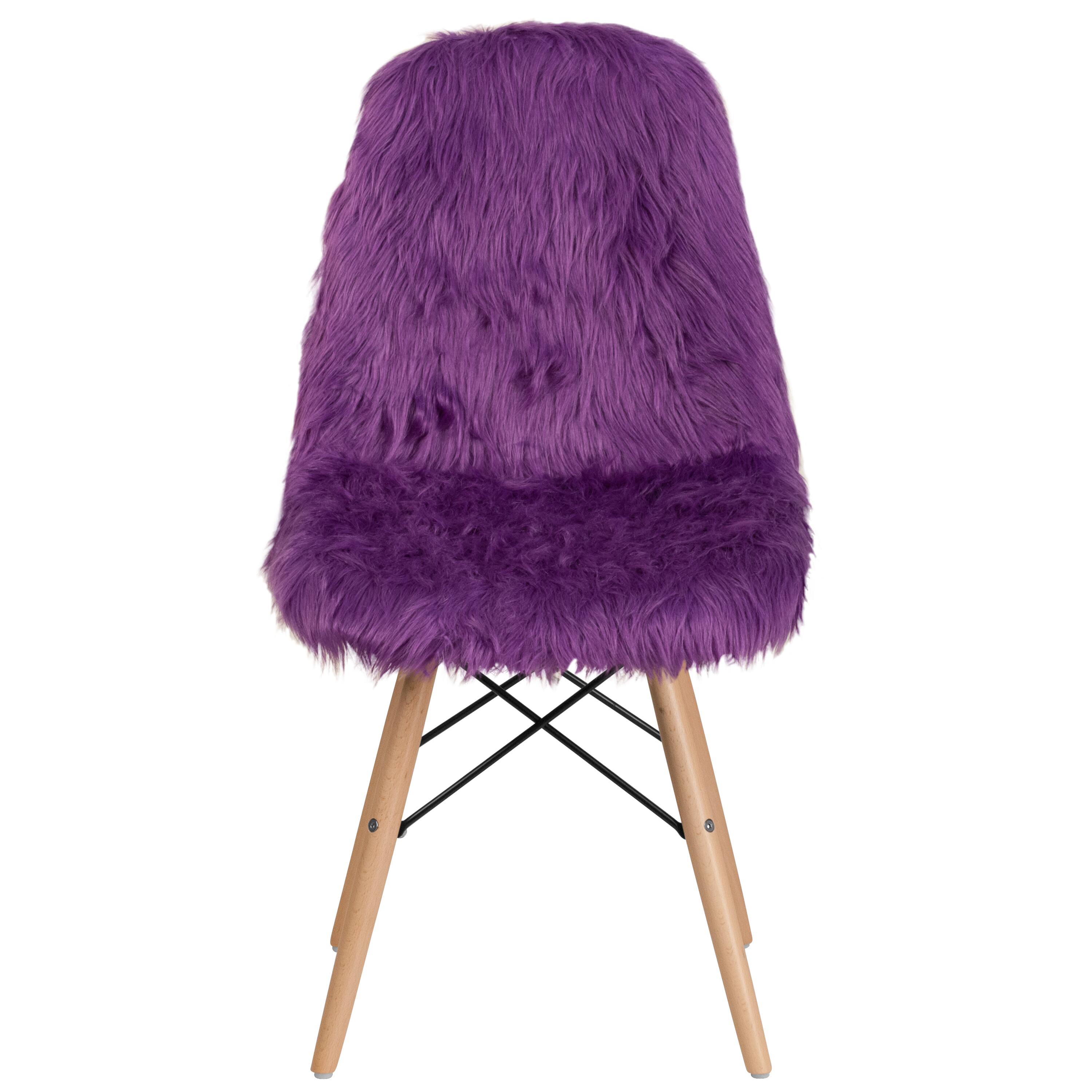 Alt View 7. Emma + Oliver - Shaggy Dog Fur Accent Chair - Purple.