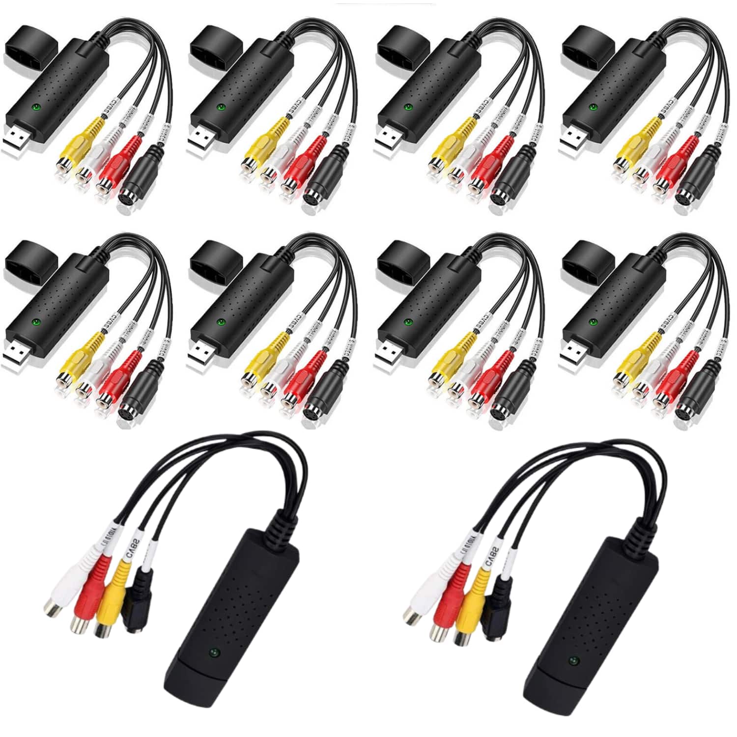 Home Collection - USB 2.0 VHS VCR TV to DVD Digital Converter Video Capture Card for Mac & PC - 10pcs