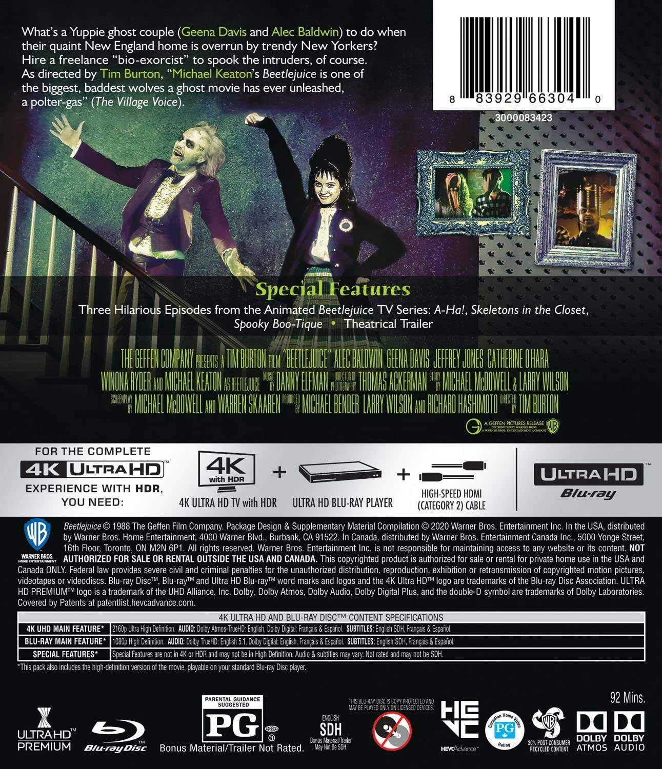 Back. Beetlejuice (4K Ultra HD + Blu-ray) [UHD].