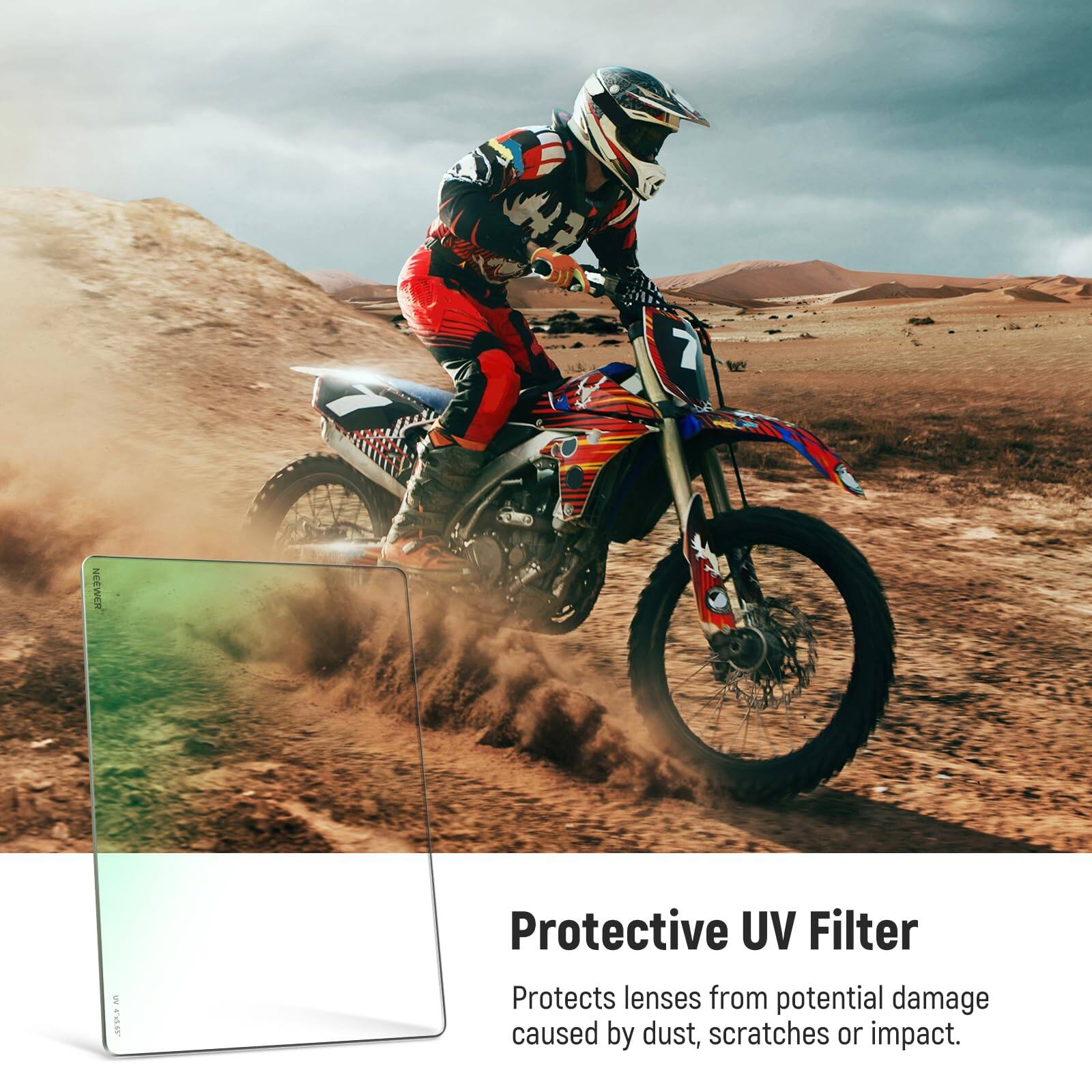 1. 7 NEEWER 1  
Protective UV Filter  
Protects lenses from potential damage caused by dust, scratches or impact.