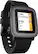 Angle. Pebble - Time Smartwatch 38mm Polycarbonate - Black Silicone.