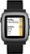 Front Zoom. Pebble - Time Smartwatch 38mm Polycarbonate - Black Silicone.