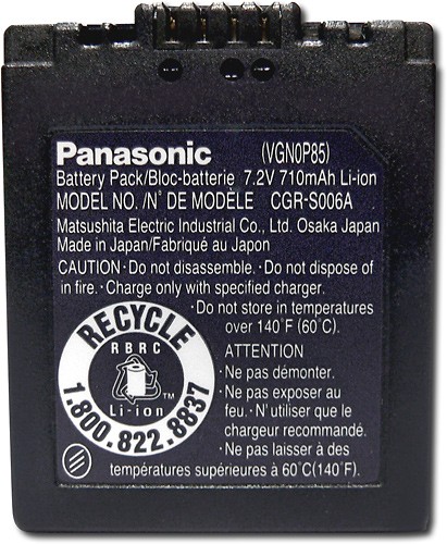 Batterie type PANASONIC CGR-S006A/1B 7.2V Li-ion 710mAh 
